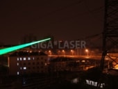 520nmグリーンレーザーポインターX900G 1W 鉄塔へのビーム拡散照射